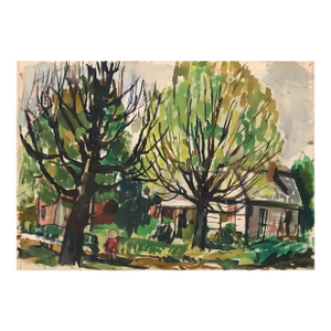 1967 Lynn Swingle Rural Landscape Watercolor