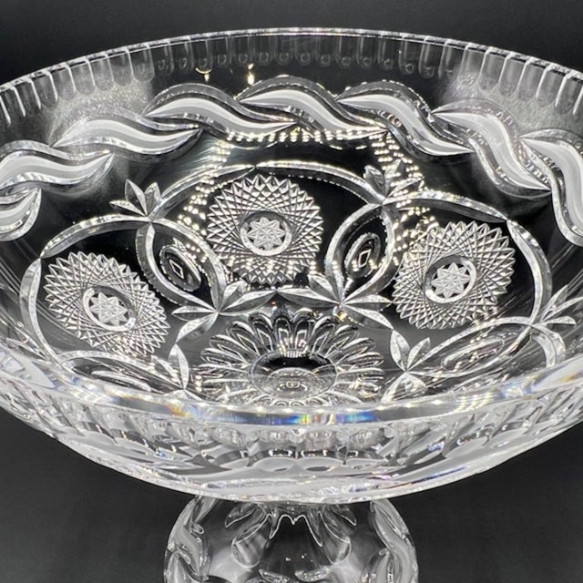 Vintage Crystal Centrepiece Pedestal Bowl on Baluster Stem, 1960s For Sale - Image 10 of 18