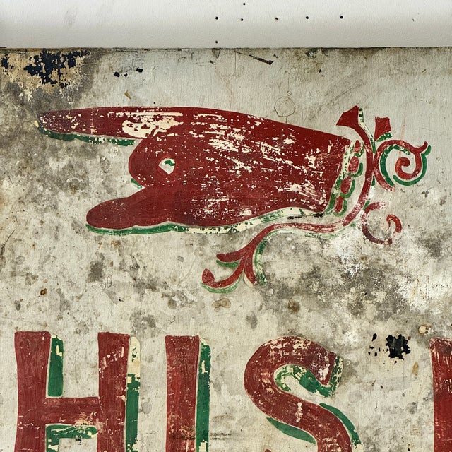 Salvaged Early 20th Century Antique Wood Trade Sign Advertising "Owen Brothers Clothing House", Hand Painted For Sale In New York - Image 6 of 13