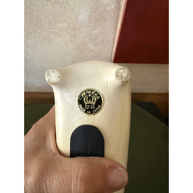 Orange Vintage Ceramic Kitty Cat Piggy Bank Wales Japan Mid Century Nursery Decor For Sale - Image 8 of 9