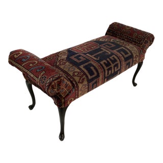 1970s Rug Covered Bench For Sale