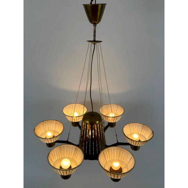 Mid-Century Modern Six-Armed Chandelier from Hans Bergström, Sweden, 1950s For Sale - Image 16 of 18
