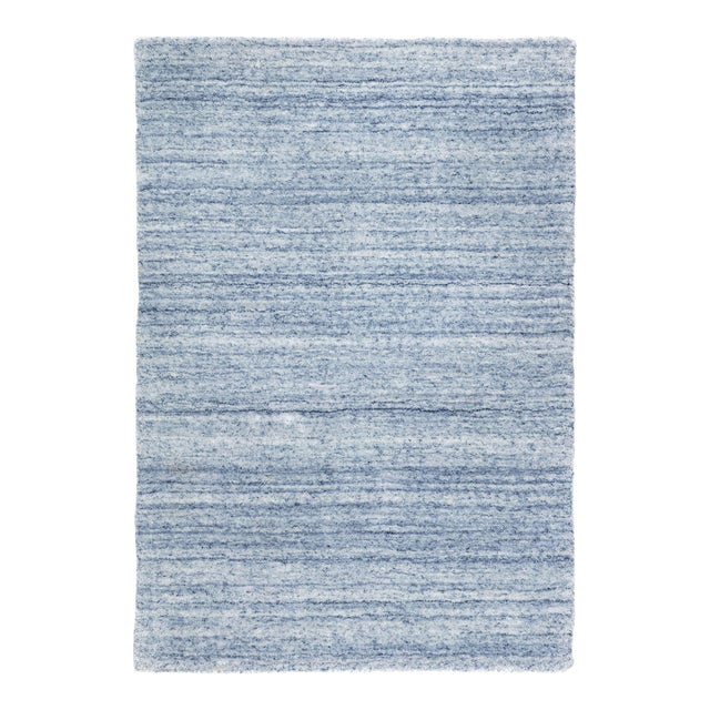 Dash & Albert by Annie Selke Nordic Blue Loom Knotted Rug, 6' x 9' For Sale