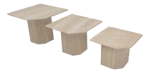 Italian Travertine Coffee or Side Tables, 1980s, Set of 3