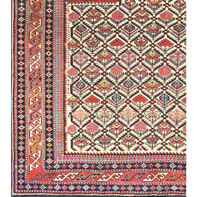 Antique 19th Century Caucasian Shirvan Rug with Prayer Design in Ivory. Keivan Woven Arts / rug H8-1002, country of origin...
