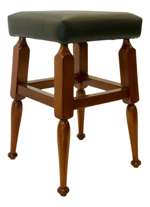 Black Leather Mayan Footstool