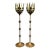 Pair of Signed Bjorn Wiinblad Brass Candlesticks, Danish Modern Design For Sale