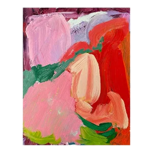 Contemporary Abstract Oil on 300gsm Paper Painting "Extractor" by Karl Bielik