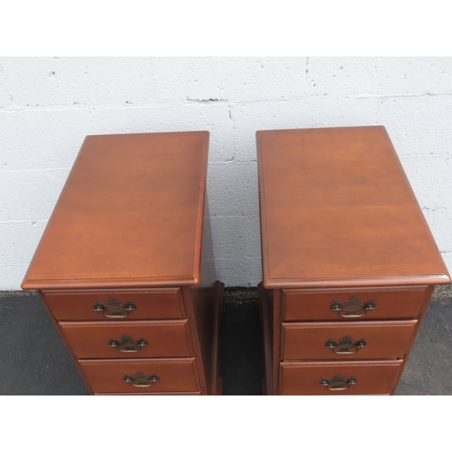 J B Van Sciver Tall and Narrow Maple Nightstands End Bedside Tables a Pair 6436 For Sale - Image 10 of 17