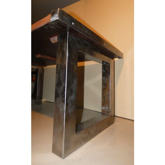 Italian Industrial Mahogany Dining Table from Officina di Ricerca, 1990s For Sale - Image 13 of 18