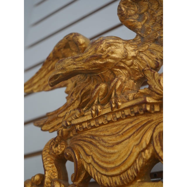 1980s Carvers Guild Gold Federal Style Bulls Eye Mirror For Sale - Image 5 of 12