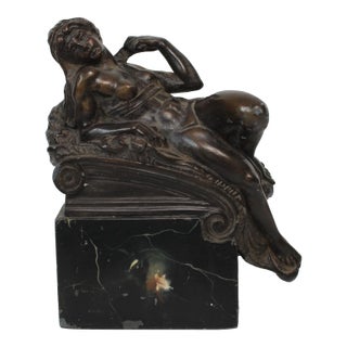 Vintage Female Figure Bookend Sculpture For Sale