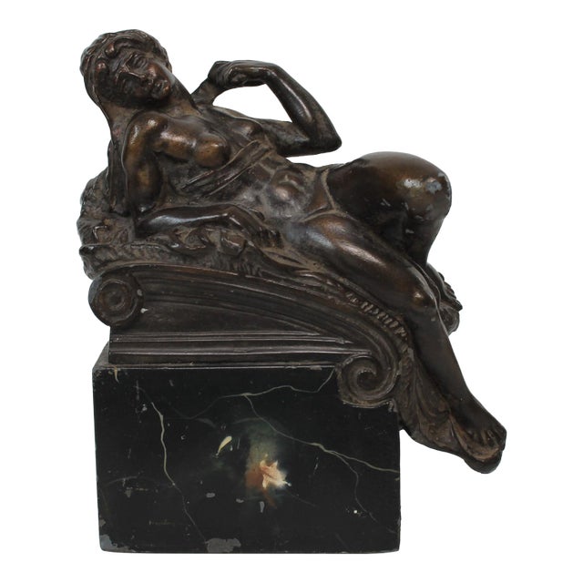 Vintage Female Figure Bookend Sculpture For Sale