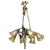 Victorian 1900s Louis XVI Style Scrolling Bronze Belle Époque Six-Light Chandelier W/ Shades For Sale - Image 3 of 15