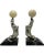 Pair Art Deco Sea Lion Bookends French Silverplate Alabaster For Sale - Image 12 of 12