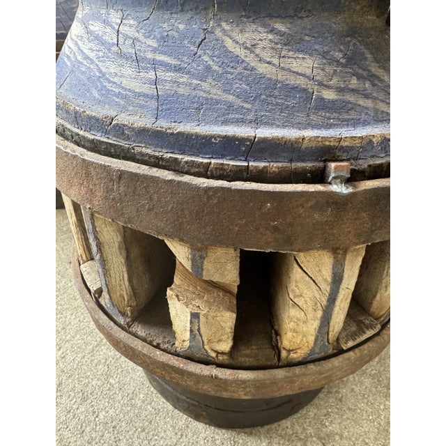 Wood Vintage Wagon Wheel Table Lamp For Sale - Image 7 of 12