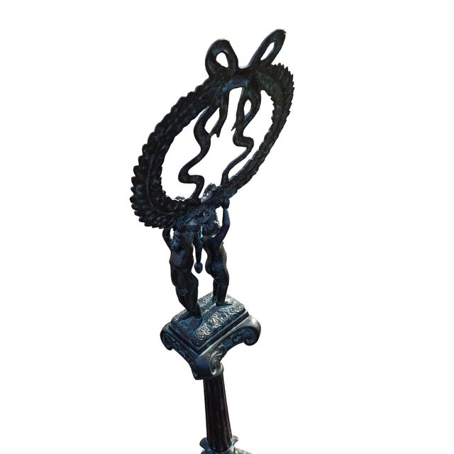 1990s Maitland Smith Bronze Neo Classical Sheet Music Stand Cherubs Statue Sculpture For Sale - Image 10 of 14