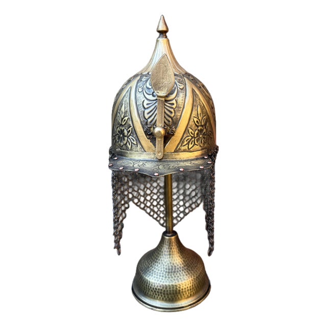 Handcrafted Brass Chainmail Helmet For Sale
