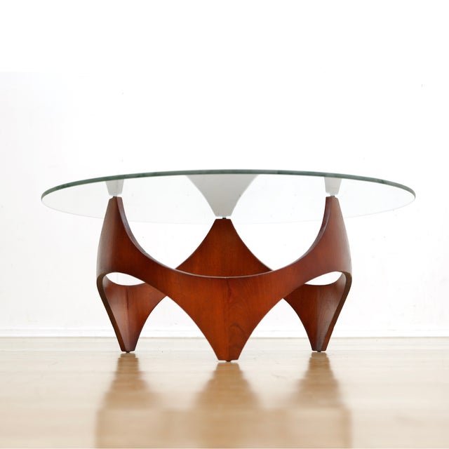 Wood 1960s Mid Century Round Coffee Table by Henry P Glass For Sale - Image 7 of 8