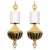 An exceptional pair of Spanish Hollywood Regency wall sconces by Valenti, crafted in richly finished brass with integrated...