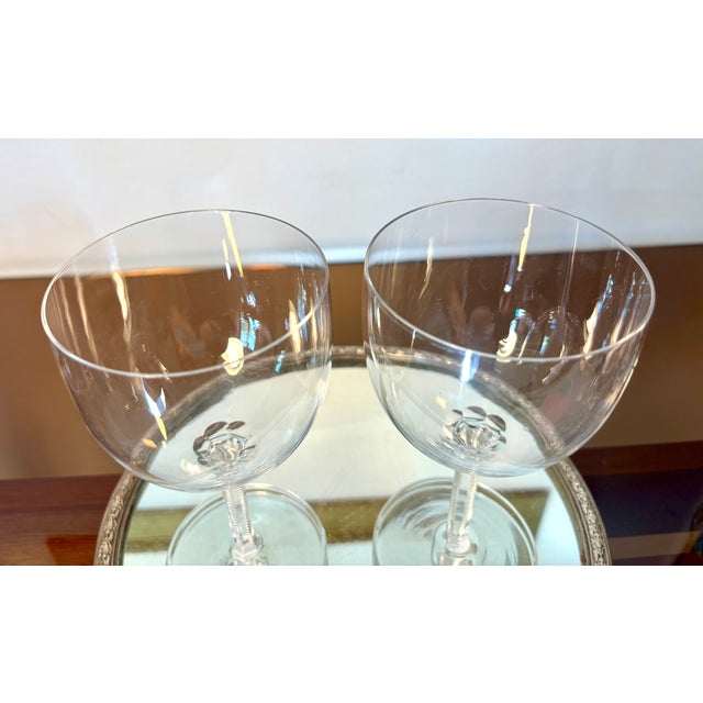 1920s Vintage Baccarat Crystal Muslin Water Glasses, 1920s, Set of 2 For Sale - Image 5 of 10