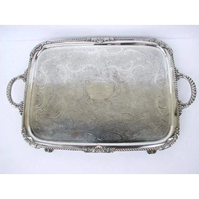 Silver Early 19th Century English Old Sheffield Fused Plate Rectangular Footed Tray For Sale - Image 8 of 8
