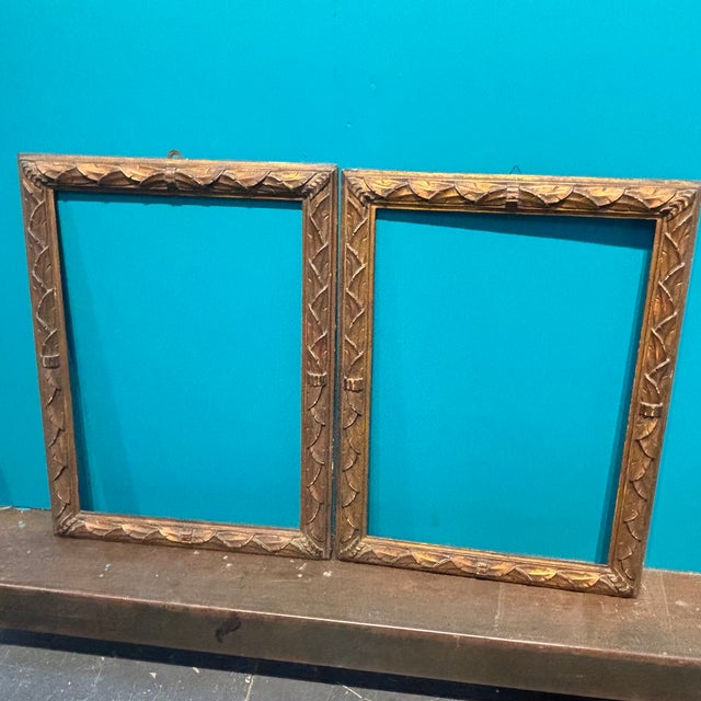 Antique Carved Wooden Frames with Bronzed Gilding, 1800, Set of 2 For Sale - Image 3 of 11