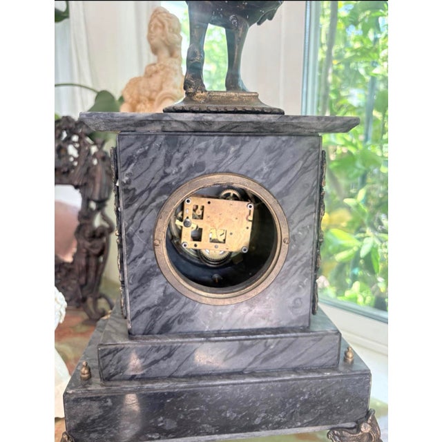 Antique French Victorian Marble Figural Mantel Clock With Harvest Maiden, C. 1880 For Sale In San Diego - Image 6 of 10