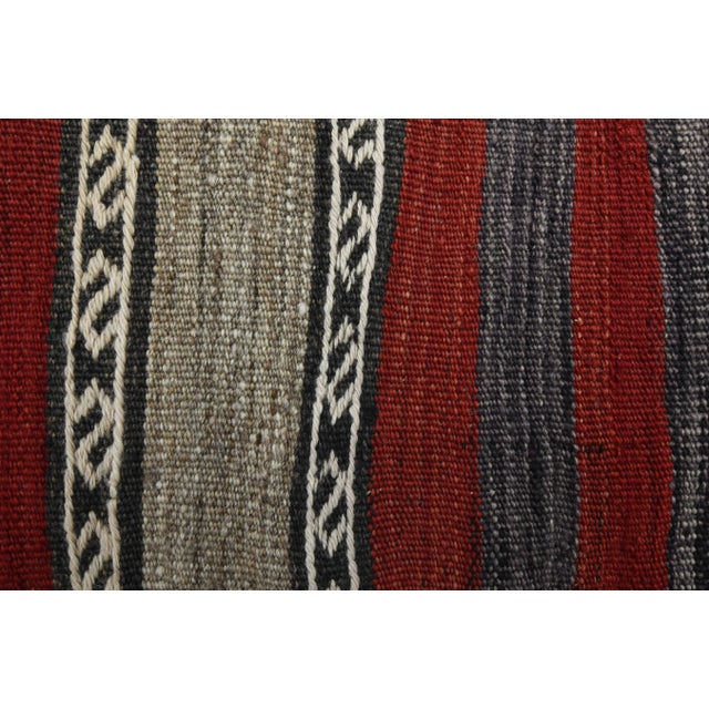 Red 1970s Vintage Turkish Oushak Handmade Wool Cotton Red Runner Rug For Sale - Image 8 of 11