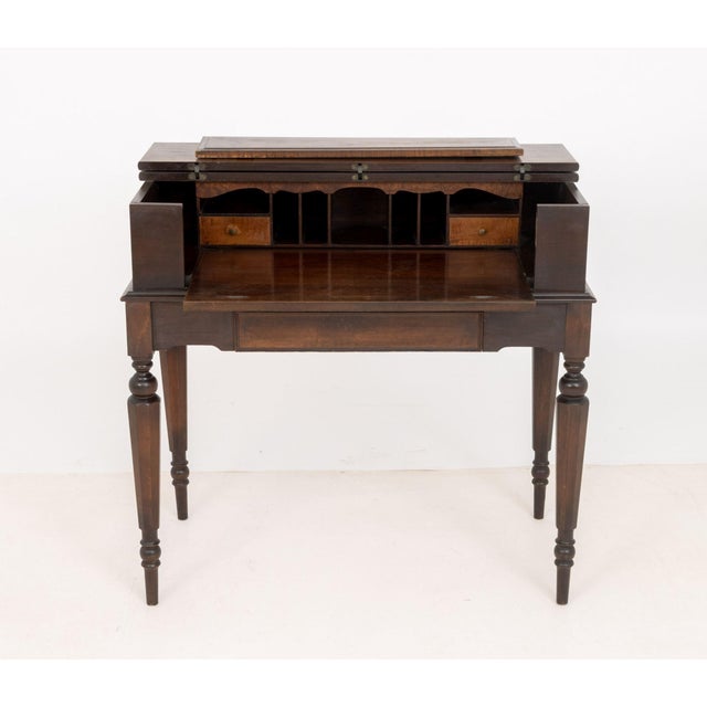 Early 20th Century Edwardian Antique Mahogany Spinet Writing Desk, Early 20th Century For Sale - Image 5 of 9