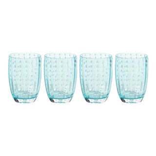 Portofino Blue Glass Tumbler - Set of 4 For Sale