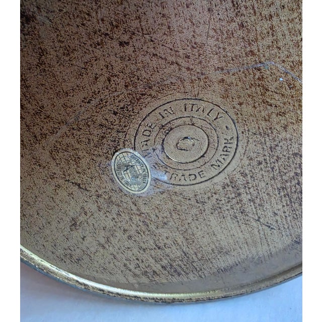 1960s Florentine Vintage Giltwood Wastebasket Burnt Orange /Gold For Sale - Image 5 of 6