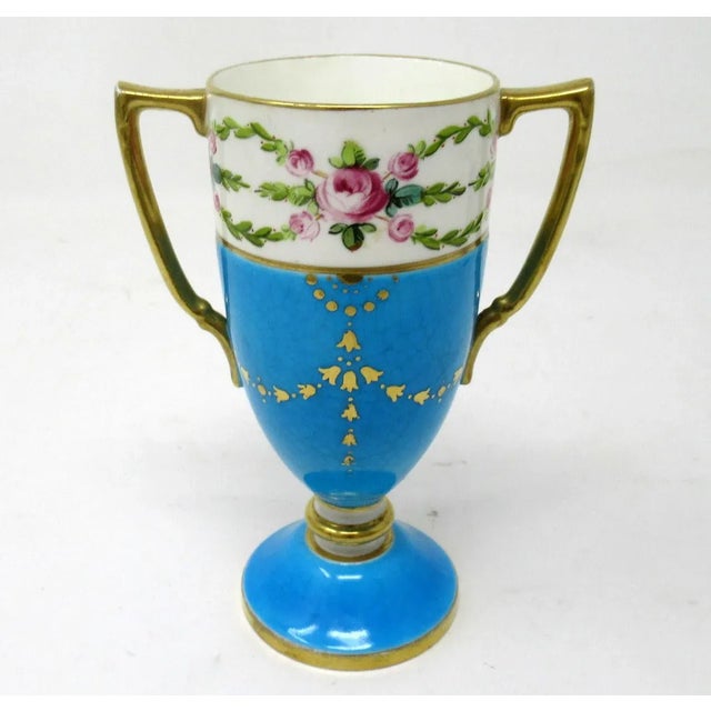 Antique Minton Staffordshire Porcelain Ewer, Urn & Vase with Roses- 3 Pieces For Sale - Image 6 of 9