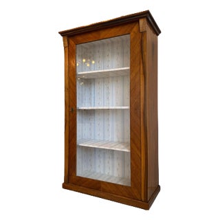 Biedermeier Display Cabinet in Glass and Walnut For Sale