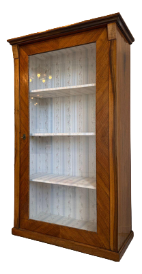 Biedermeier Display Cabinet in Glass and Walnut