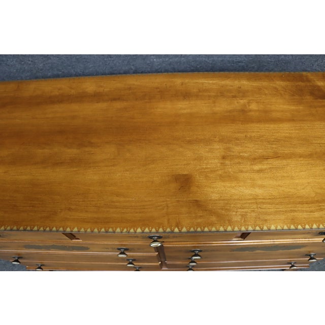 Wood Hitchcock Furniture Maple Nine-Drawer Dresser With Floral Stenciling For Sale - Image 7 of 12