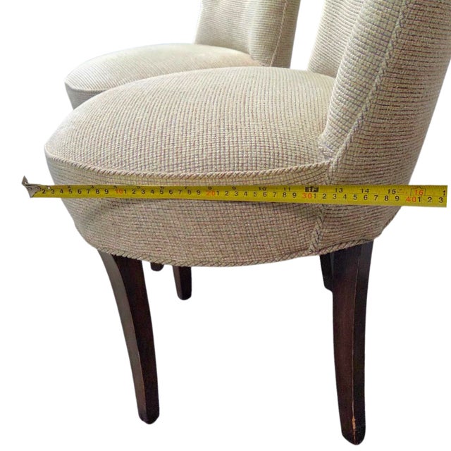 Wood Pair of Armless Slipper Lounge Side Chairs For Sale - Image 7 of 11