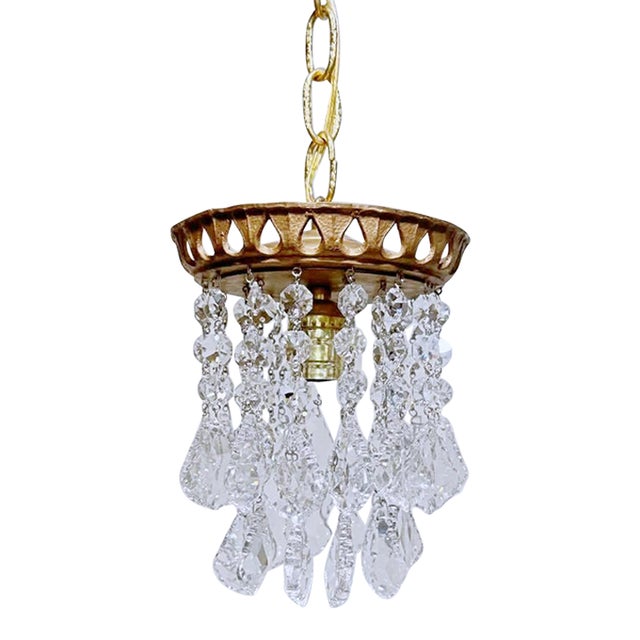 1960s Italian Brass Rim Upside Down Layered Chandelier For Sale