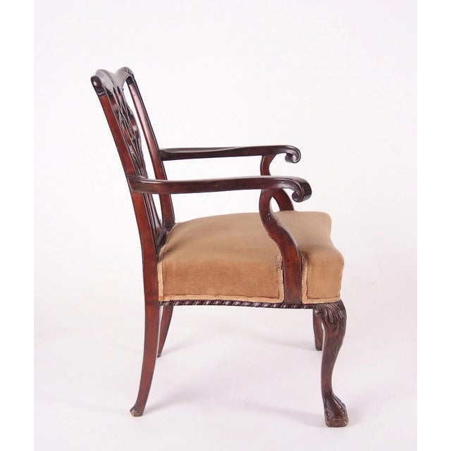 Chippendale Armchair in Mahogany, 1960s For Sale - Image 3 of 5