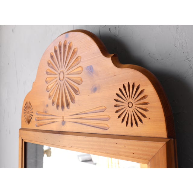 1980's Pine Wall Mirror For Sale - Image 4 of 5