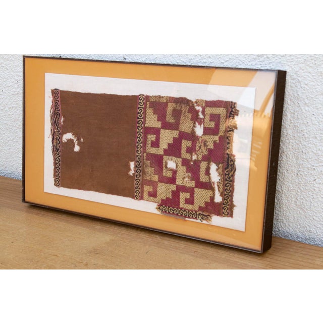Glass Ancient Chimu Pre-Columbian Framed Textile Art For Sale - Image 7 of 8