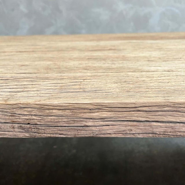 Custom Made Reclaimed Element Elm Wood Dining Table For Sale - Image 9 of 10