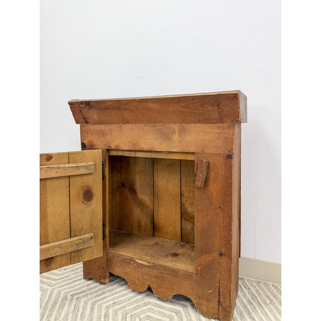 Mid 20th Century Primitive Rustic Planter Box Cabinet Vintage Farmhouse Wood Decor Iron Hinges For Sale - Image 9 of 9