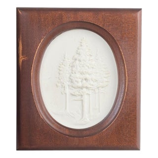 Relief Plaque in White Biscuit Porcelain with Motif of Trees from Meissen, 1970s For Sale