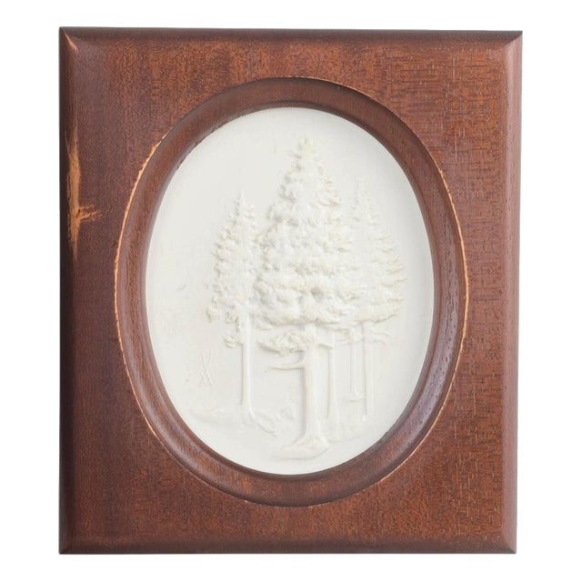 Relief Plaque in White Biscuit Porcelain with Motif of Trees from Meissen, 1970s For Sale