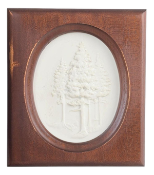 Relief Plaque in White Biscuit Porcelain with Motif of Trees from Meissen, 1970s