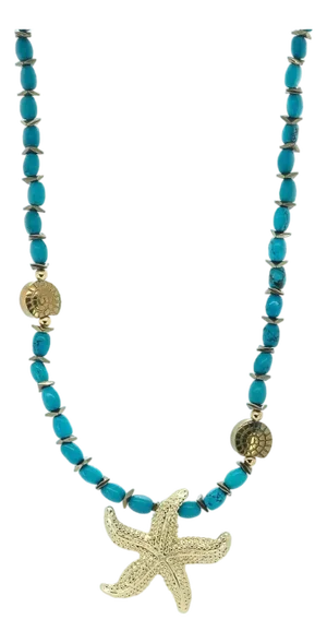 Ocean Spirit Starfish & Turquoise Choker Necklace
