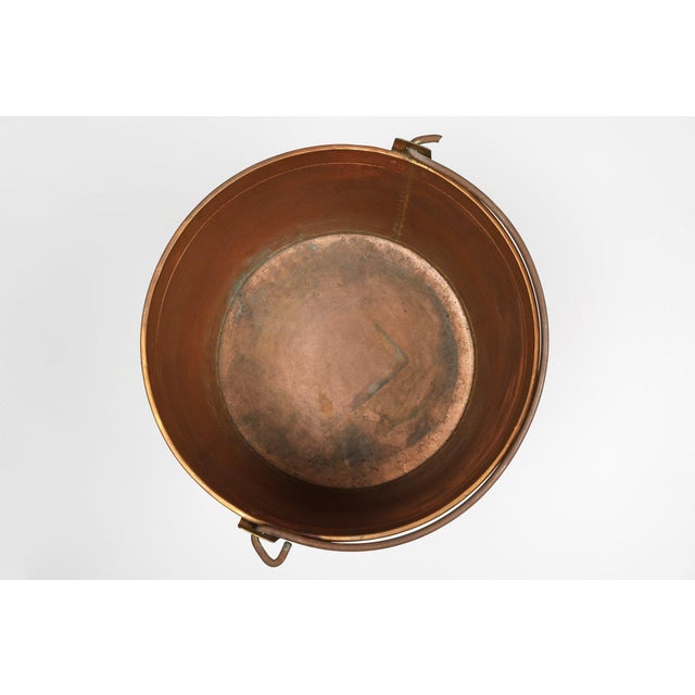 Large Rustic Red Copper Kettle with Handle, France, 1850s For Sale - Image 10 of 12