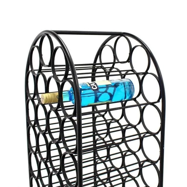 Mid-Century Modern Wrought Iron Wine Rack For Sale - Image 3 of 8