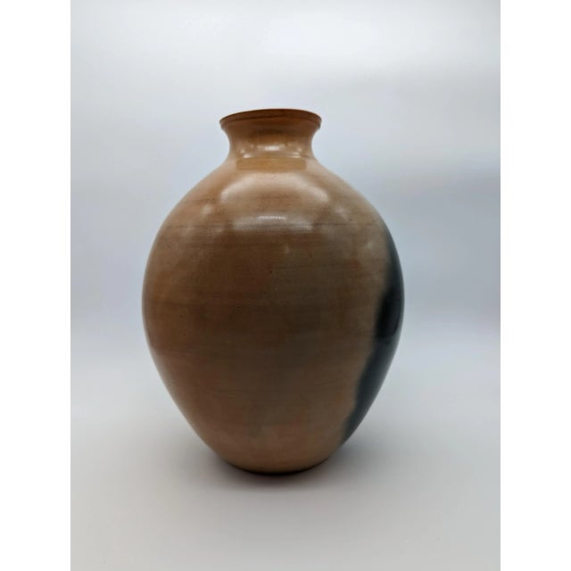 Vintage Hand-Thrown Raku Pottery Vase, Artist Signed For Sale - Image 4 of 9